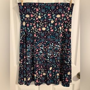 LuLaRoe Simply Comfortable skirt - size L - Navy print - comfy & flattering